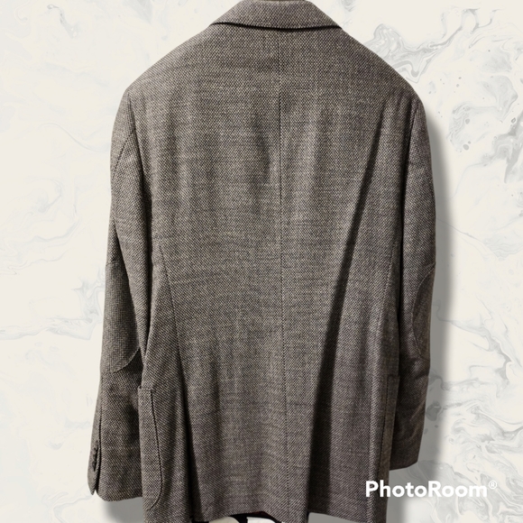 Kenneth Cole AWEARNESS Grey Sport Coat Blazer Size 38 Long Elbow Patch - Picture 2 of 7